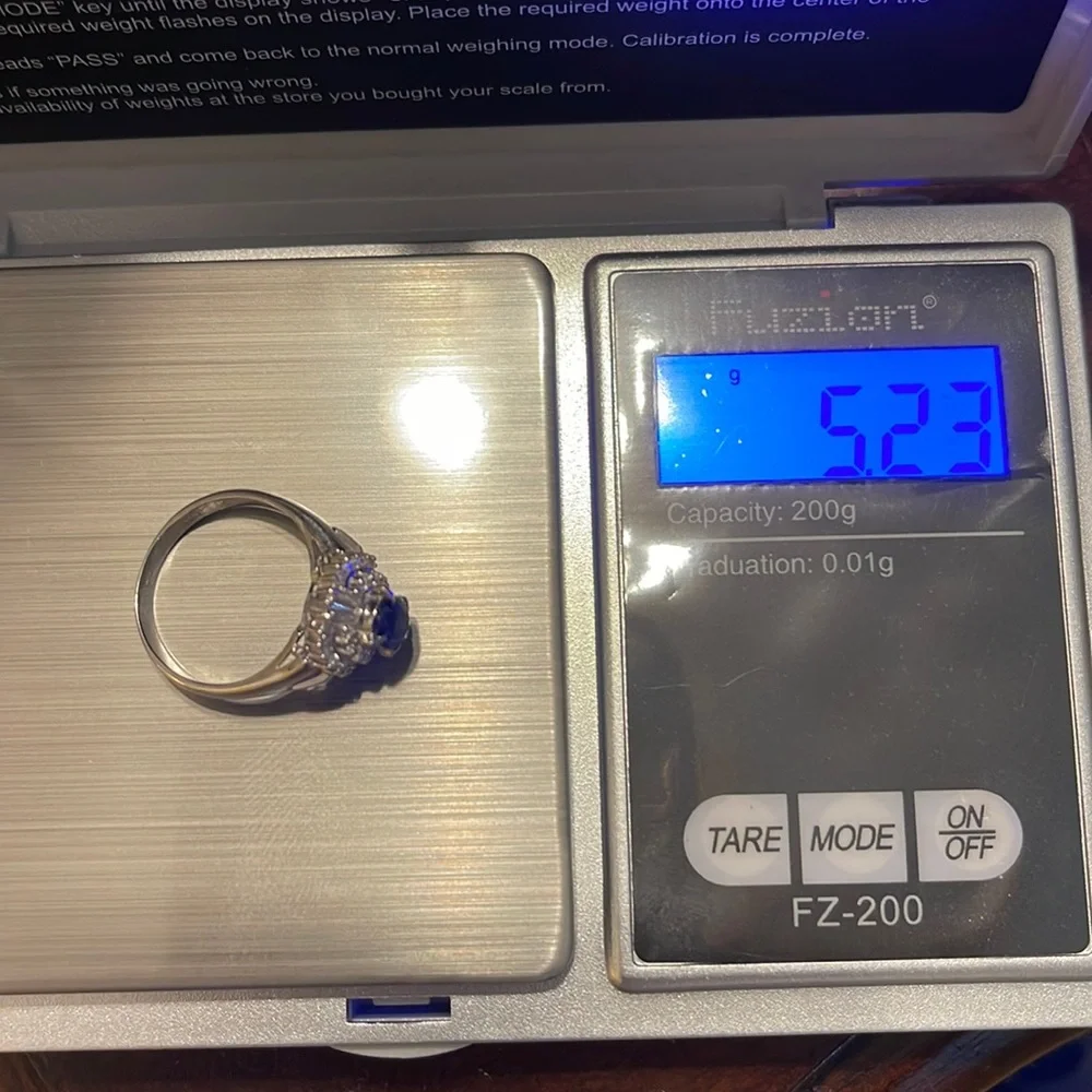 Hallmarked Pt900 natural Sapphire & natural Diamond ring with certificate size 5 - Picture 12 of 14